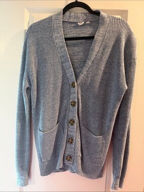 GAP Light Blue V-Neck Button Front Cardigan